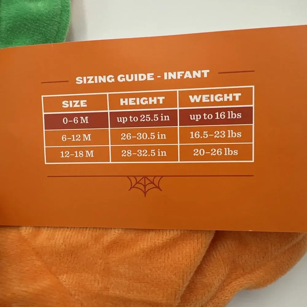 Hyde & Eek Soft Pullover Pumpkin Halloween Costume Hood Infant Baby‎ 0-6 Months